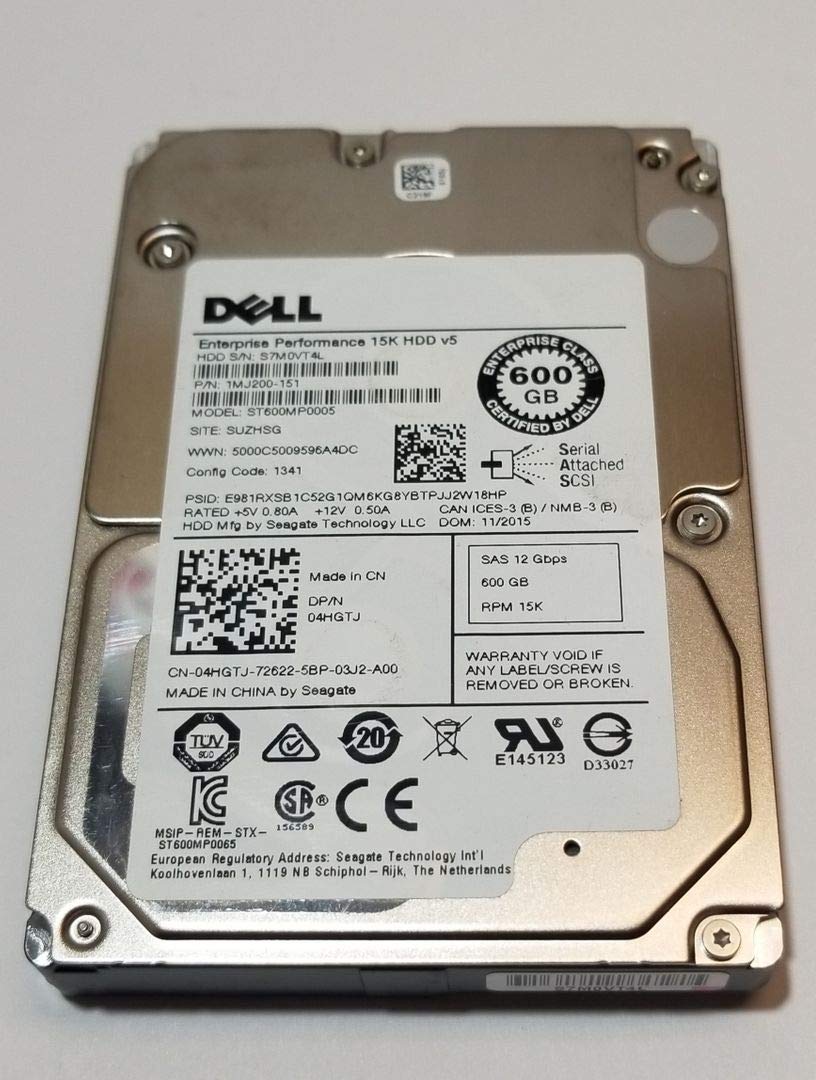 Seagate 600GB HDD 15K RPM 2.5" 12Gb/s SAS Hard Disk Drive Model: ST600MP0005 DP/N: 4HGTJ