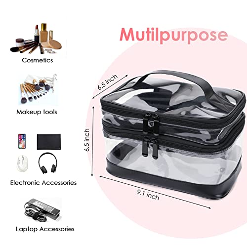 KIPBELIF Clear Makeup Bag Organizers - Multifunction Large Waterproof Portable Travel Makeup Cosmetic Bags