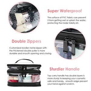 KIPBELIF Clear Makeup Bag Organizers - Multifunction Large Waterproof Portable Travel Makeup Cosmetic Bags