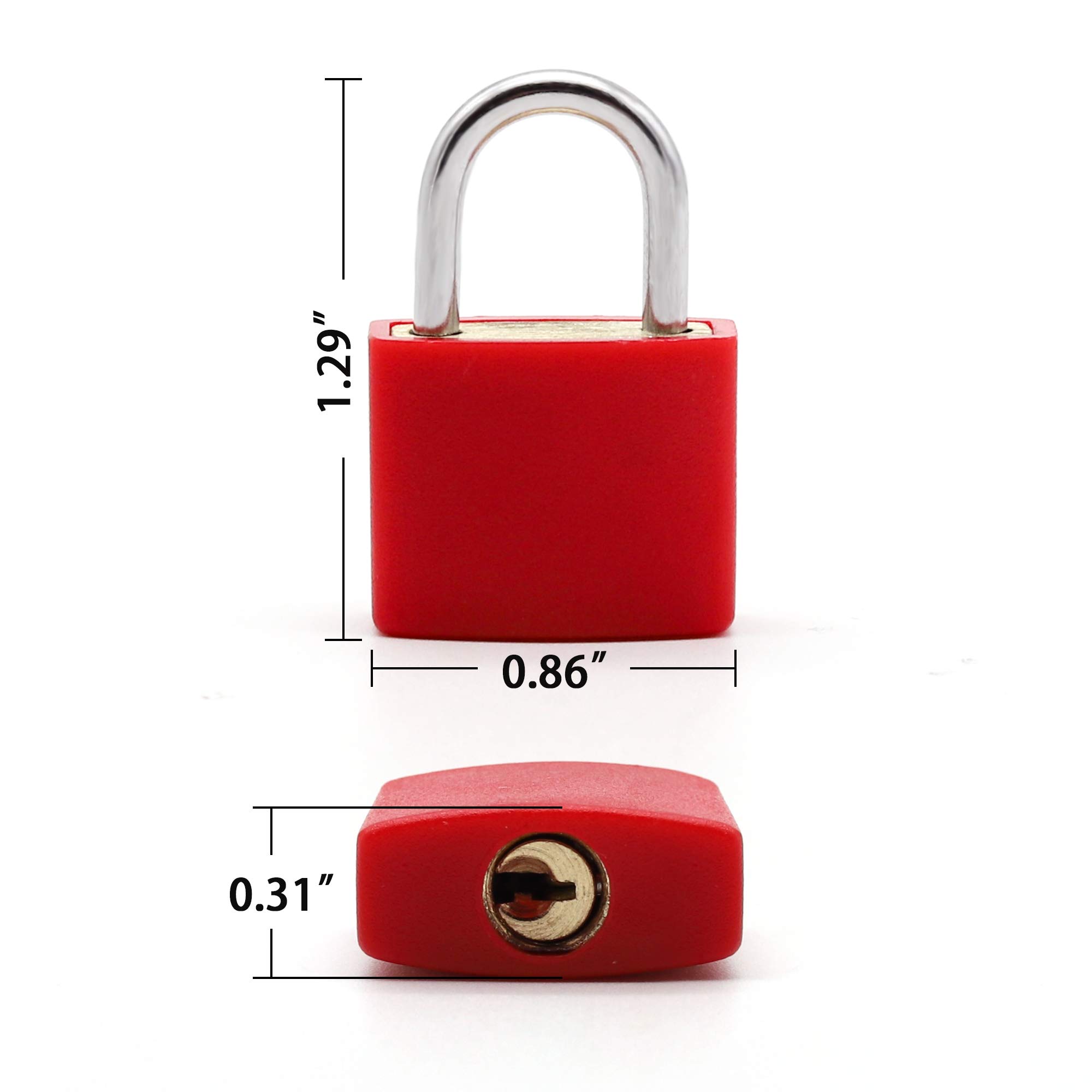 8 Pack Padlock, Small Padlock with Key for The Luggage Lock, Backpack,Gym Locker Lock,Suitcase Lock,Classroom Matching Game and More (8 Colors)