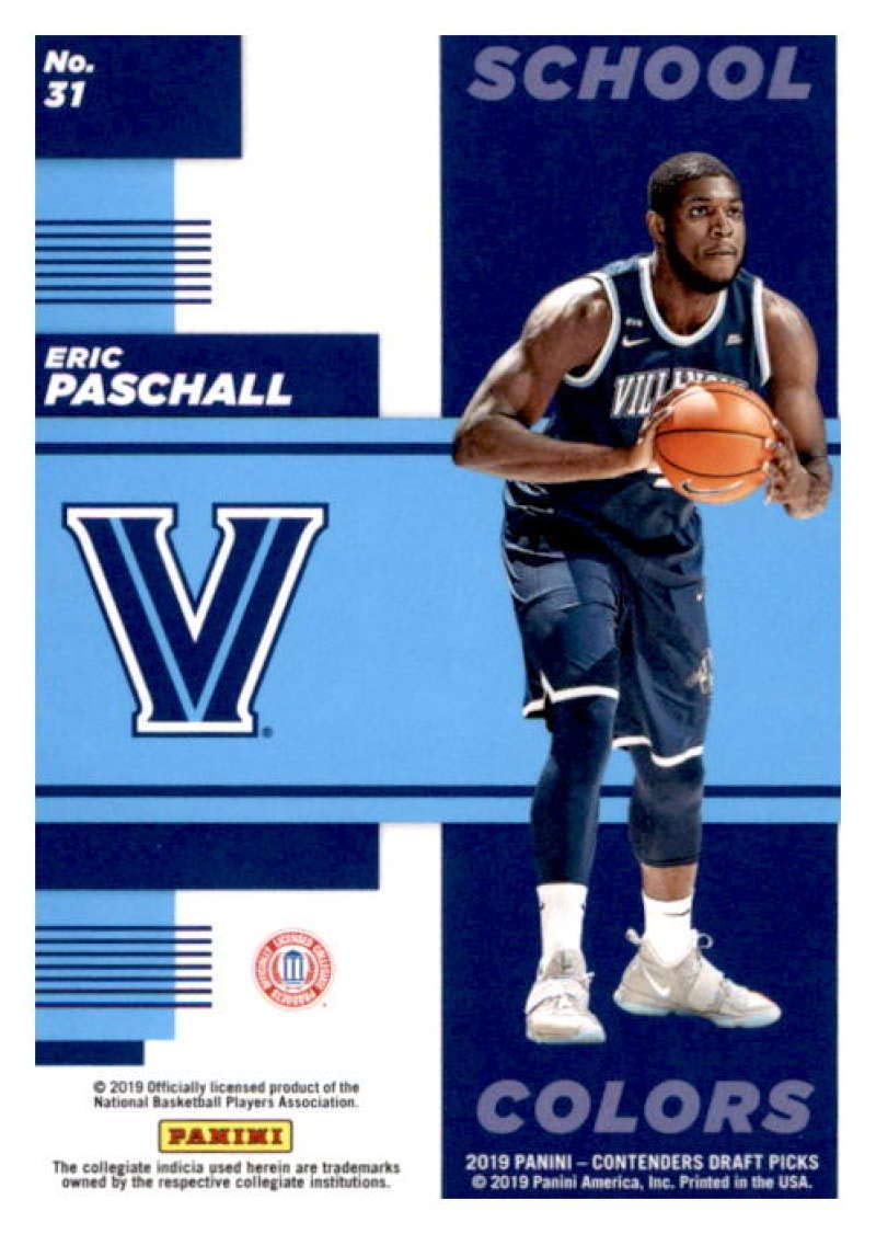 2019-20 Panini Contenders Draft Picks School Colors #31 Eric Paschall Villanova Wildcats Basketball Card