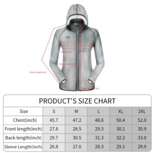 Dooy Sun Protection Jacket Ultra Thin Lightweight Breathable Packable Outdoor Cycling Jacket Hoodie Skin Clothing for Men & Women（Grey，2XL）