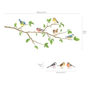 DECOWALL DS-8036 Garden Birds Kids Wall Stickers Wall Decals Peel and Stick Removable Wall Stickers for Kids Nursery Bedroom Living Room (Small) d?cor