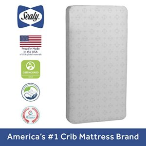Sealy Posture Haven Orthopedic Antibacterial 2-Stage Dual Firm Waterproof Baby Crib Mattress & Toddler Bed Mattress, Non-Toxic, Air Quality Certified, 182 Premium Coils, Made in USA, 52"x28"