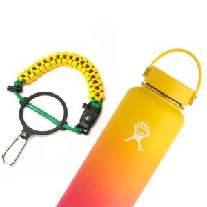 ALIENSX #1 Paracord Handle - Fits Wide Mouth Water Bottles 12oz - 64oz, Durable Carrier Survival Strap Cord with Safety Ring and Carabiner - Ideal Water Bottle Handle Strap