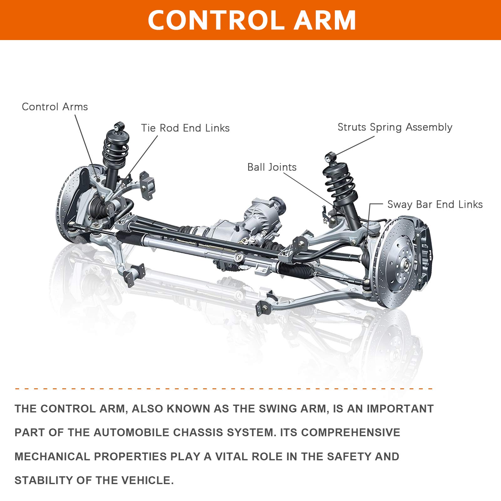 DRIVESTAR K80714 K80715 Front Upper Control Arms w/Ball Joint 2003 2004 for Ford Expedition, 2003 2004 for Lincoln Navigator, New Front Suspension both Driver and Passenger Side Upper Control Arms