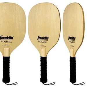 Franklin Sports Wooden Pickleball Paddle and X-40 Pickleball Set - Includes (4) Wooden Paddles and (4) pickleballs - USA Pickleball Approved X-40 Balls