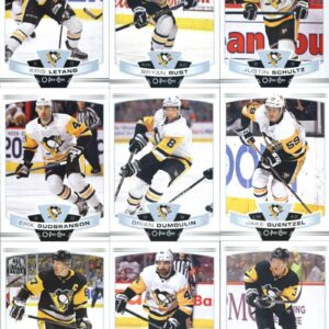 2019-20 O-Pee-Chee Hockey Pittsburgh Penguins Team Set of 17 Cards: Kris Letang(#15), Bryan Rust(#19), Justin Schultz(#60), Erik Gudbranson(#85), Brian Dumoulin(#104), Jake Guentzel(#112), Sidney Crosby(#155), Zach Aston-Reese(#167), Olli Maatta(#181), Ev