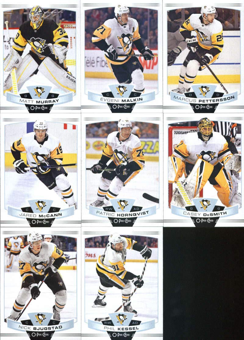 2019-20 O-Pee-Chee Hockey Pittsburgh Penguins Team Set of 17 Cards: Kris Letang(#15), Bryan Rust(#19), Justin Schultz(#60), Erik Gudbranson(#85), Brian Dumoulin(#104), Jake Guentzel(#112), Sidney Crosby(#155), Zach Aston-Reese(#167), Olli Maatta(#181), Ev