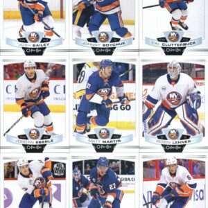 2019-20 O-Pee-Chee Hockey New York Islanders Team Set of 17 Cards: Josh Bailey(#18), Johnny Boychuk(#59), Cal Clutterbuck(#70), Jordan Eberle(#84), Matt Martin(#92), Robin Lehner(#106), Mathew Barzal(#109), Anders Lee(#117), Ryan Pulock(#187), Brock Nelso