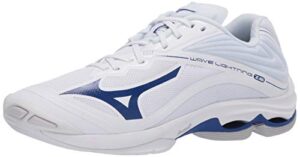 mizuno wave lightning z6 mens volleyball shoe, white-navy, 11