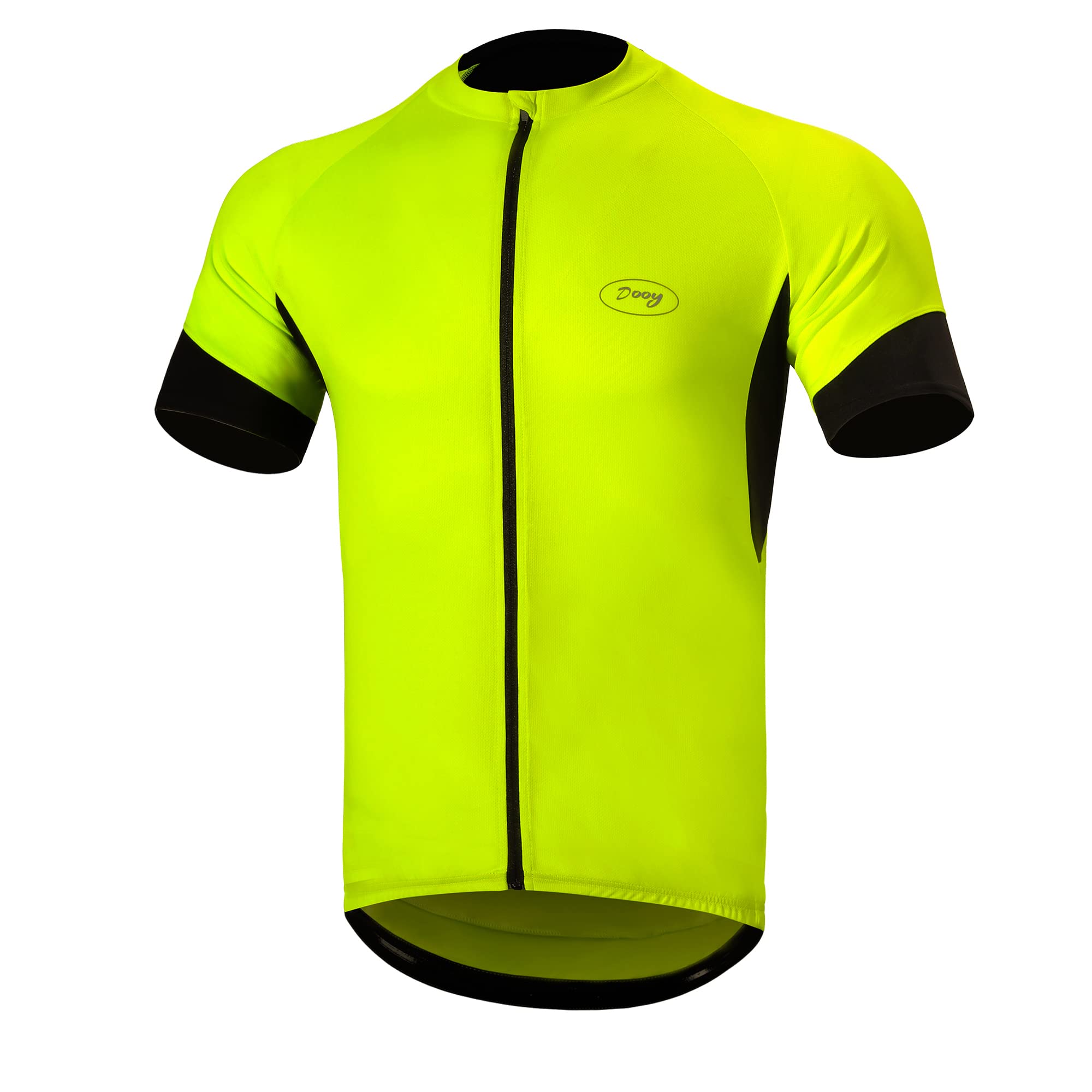 Cycling Jersey Mens Short Sleeve Bike Bicycle Shirts Biking Clothing Breathable Quick-Dry Shirt with Pockets（Yellow,3XL）