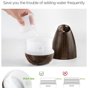 InnoGear Essential Oil Diffusers, 400ml Aromatherapy Diffuser for Essential Oils Cool Mist Humidifier with 4 Timer Adjustable Mist Waterless Auto-Off for Home Office Bedroom, Brown Wood Grain