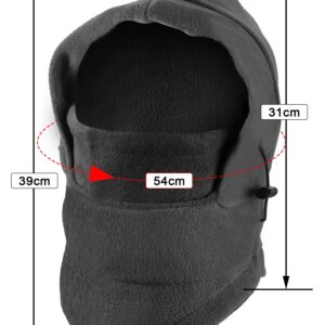 4 Pieces Kids Balaclava Hat Fleece Winter Ski Mask Double Warmer Face Cap (Black, Red, Grey, Blue)