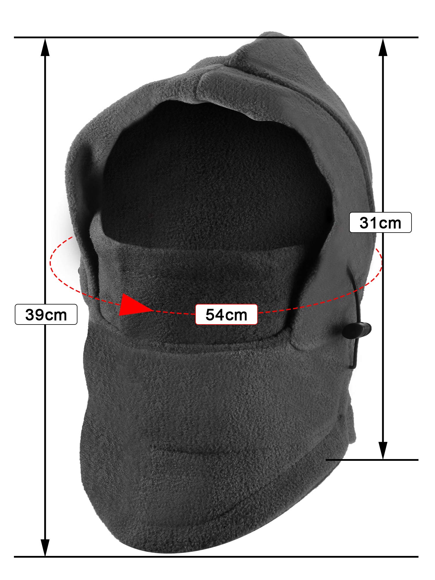 4 Pieces Kids Balaclava Hat Fleece Winter Ski Mask Double Warmer Face Cap (Black, Red, Grey, Blue)