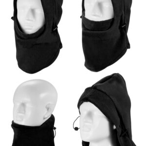 4 Pieces Kids Balaclava Hat Fleece Winter Ski Mask Double Warmer Face Cap (Black, Red, Grey, Blue)