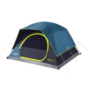 coleman skydome family camping tent with dark room and quick pitch technology, weather-resistant, extra storage and outdoors ventilation, fits 4/6/8/10 persons