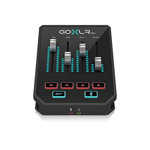 TC Helicon GoXLR MINI Online Broadcast Mixer with USB/Audio Interface and Midas Preamp, Officially Supported on Windows