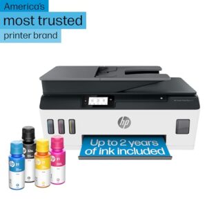 HP Smart -Tank Plus 651 Wireless All-in-One Ink -Tank Printer, up to 2 Years of Ink in Bottles, Auto Document Feeder, Mobile Print, Scan, Copy, Works with Alexa (7XV38A)