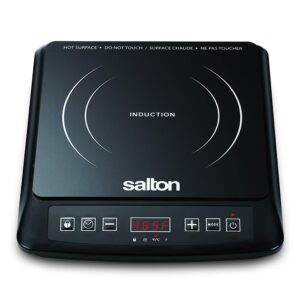 salton portable induction 1500w cooktop, black, single burner