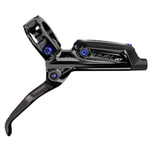 sram level ultimate disc brake and lever - front, hydraulic, post mount, black with rainbow hardware, b1