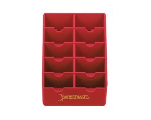 barbermate blade rack storage tray - holds 10 clipper blades (red)