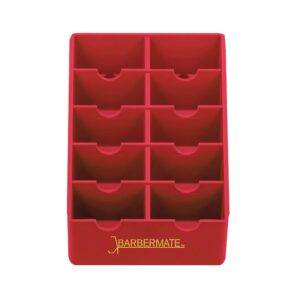 BarberMate Blade Rack Storage Tray - Holds 10 Clipper Blades (Red)