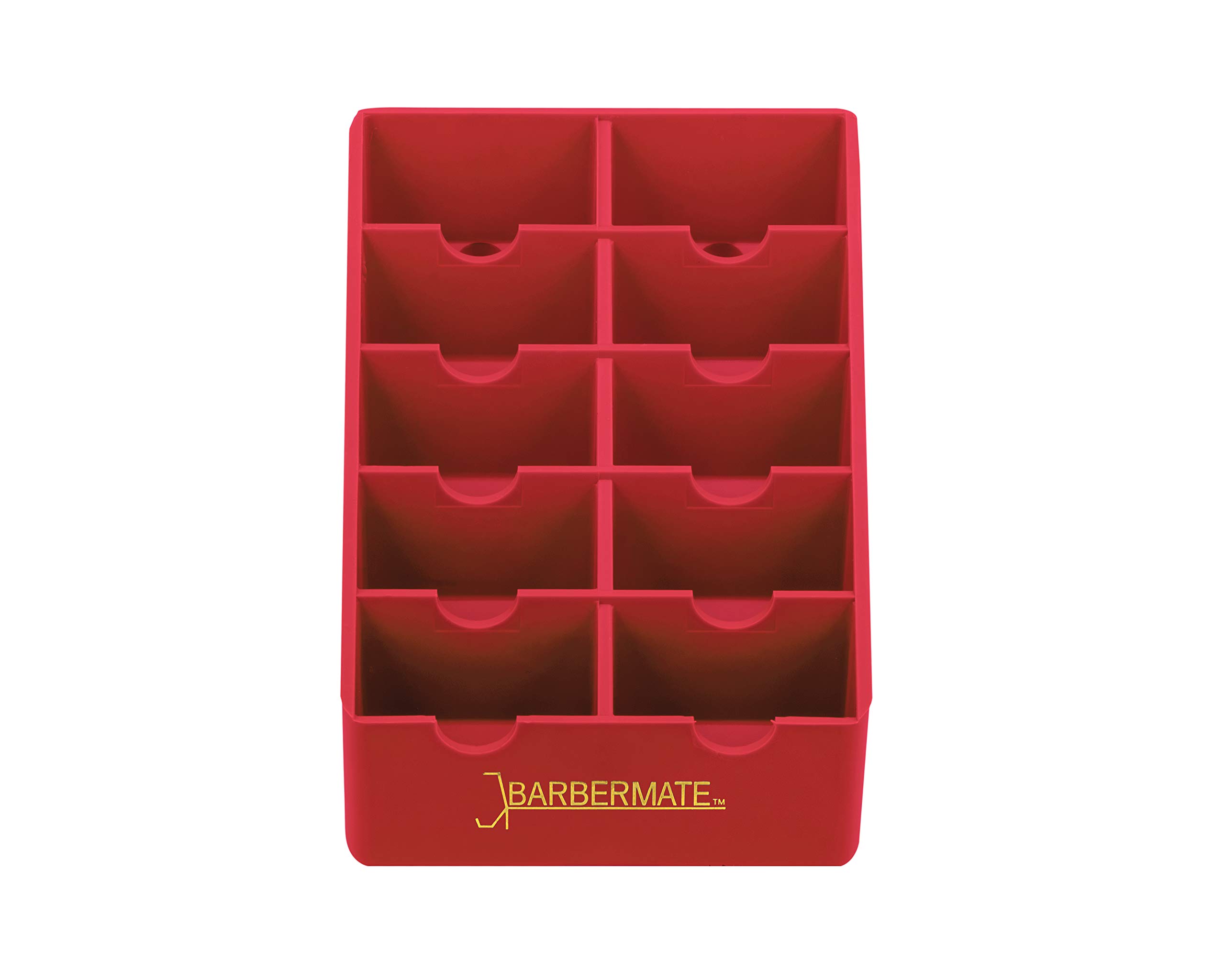 BarberMate Blade Rack Storage Tray - Holds 10 Clipper Blades (Red)