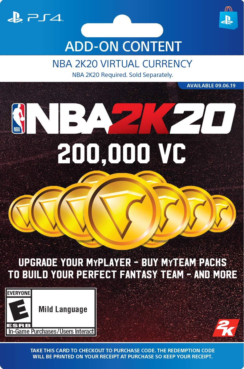 NBA 2K20: 200000 VC Pack - [PS4 Digital Code]