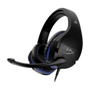 hyperx cloud stinger - gaming headset, official licensed for ps4 and ps5, lightweight, rotating ear cups, memory foam, comfort, durability, steel sliders, swivel-to-mute noise-cancellation mic,black