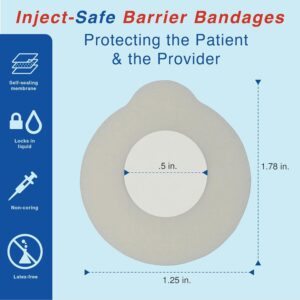 Inject-Safe Adhesive Barrier Strip, 1-3/8 Inch Diameter Film/Foam Round White Sterile, 8-6432700001-9 - Box of 100