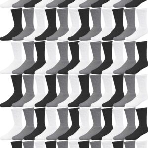 Winterlace 72 Pairs Cotton Crew Socks for Men Women, Athletic Casual Moisture Wicking Bulk Sport Sock