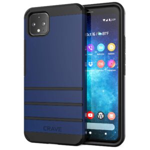 crave pixel 4 xl case, strong guard heavy-duty protection series case for google pixel 4 xl - navy