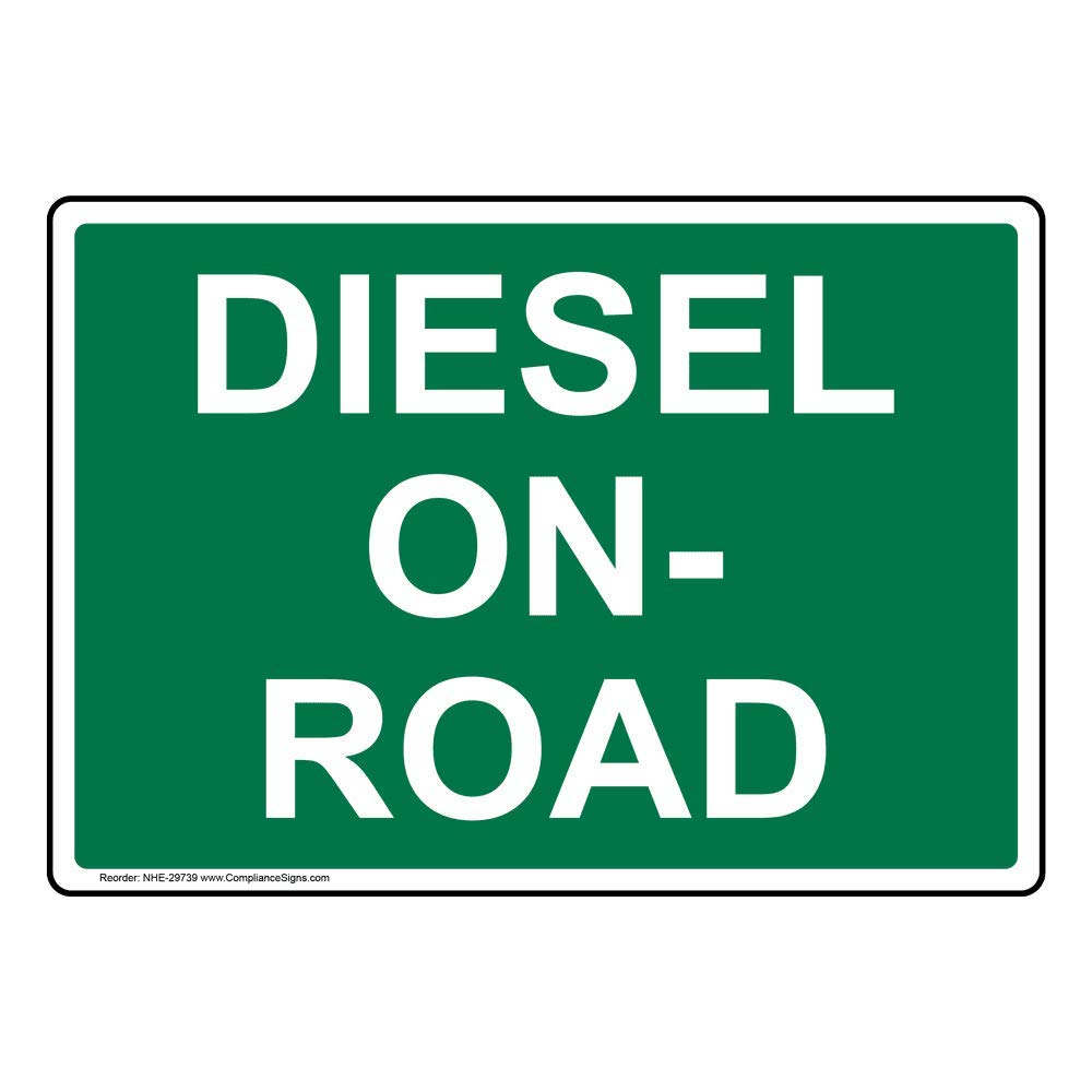 ComplianceSigns.com Diesel On-Road Label Decal, 7x5 inch Vinyl for Fuel