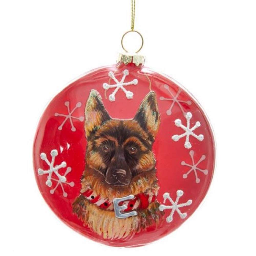 German Shepherd Dog Christmas Disc Ornament 4 inch D3698GS New