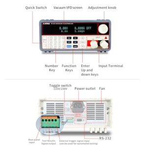 MATRIX Electronic Load Tester PEL8150, 150V 30A 150W Programmable DC Electronic Load, 0.1mV 0.1mA Resolution DC Power Supply Tester for Voltage Current, 0.2% Accuracy Electric Circuit Testing Device