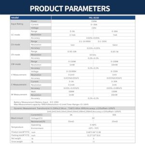 MATRIX Electronic Load Tester PEL8150, 150V 30A 150W Programmable DC Electronic Load, 0.1mV 0.1mA Resolution DC Power Supply Tester for Voltage Current, 0.2% Accuracy Electric Circuit Testing Device