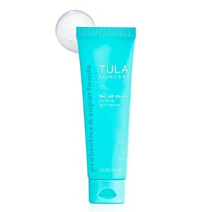 TULA Skin Care The Cult Classic Purifying Face Cleanser - Travel-Size, Gentle and Effective Face Wash, Makeup Remover, Nourishing and Hydrating, 1 oz.