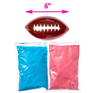 Gender Reveal Football with Pink & Blue Powder - Includes Team Boy and Girl Voting Stickers - Baby Reveal Party Ideas Touchdowns Or Tutus Exploding Reveal Ball Decorations Quarter Back Cheerleader
