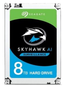 seagate - st8000ve000 skyhawk ai st8000ve000 8 tb hard drive - 3.5 internal - sata (sata/600) - network video recorder, video surveillance system device supported - 7200rpm - 256 mb buffer -