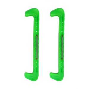 zerone figure ice skate guards, 1 pair ice hockey skate blade guards covers with adjustable spring (green)