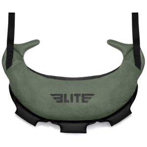elite sports bulgarian canvas bag for crossfit, fitness canvas mma gym cross training sandbag (green, 45 lbs)