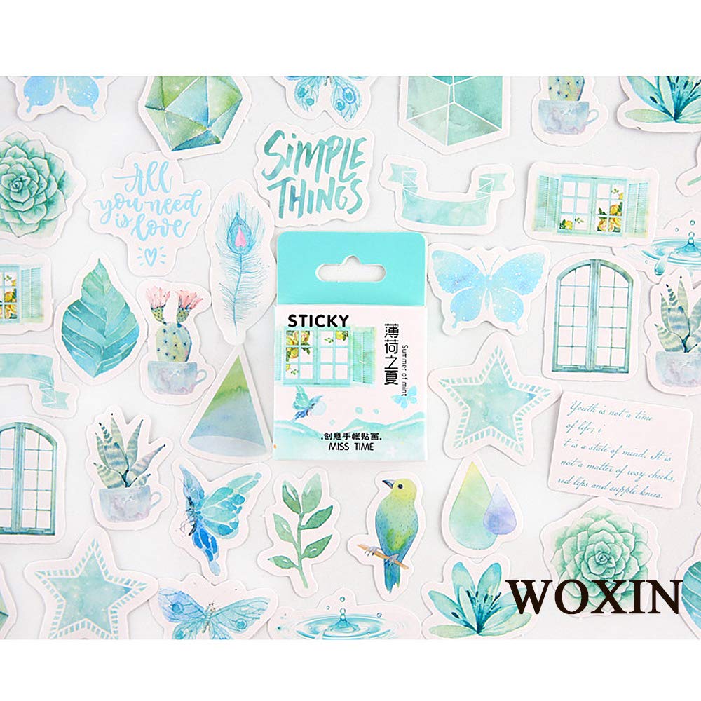 WOXIN Kawaii Sticker Set for Teens/Grils Waterproof Vinyl Stickers (6 Set, 400 Pieces)