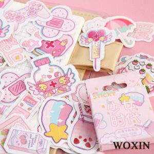 WOXIN Kawaii Sticker Set for Teens/Grils Waterproof Vinyl Stickers (6 Set, 400 Pieces)