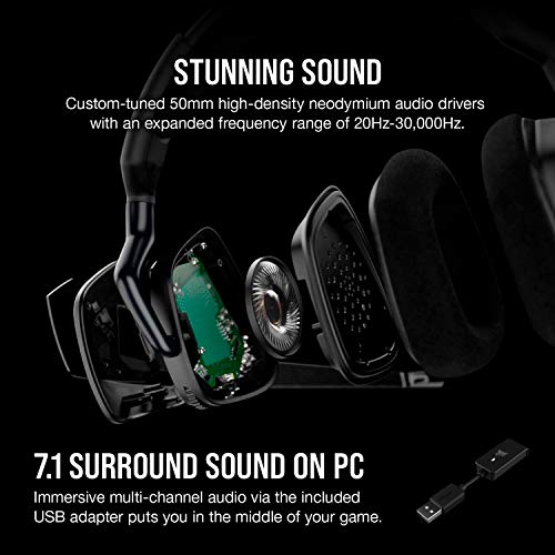 Corsair VOID Elite Surround Premium Gaming Headset with 7.1 Surround Sound - Discord Certified - Works with PC, Xbox Series X, Xbox Series S, PS5, PS4, Nintendo Switch - Carbon