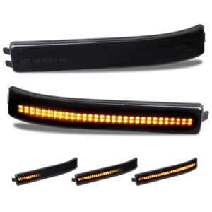 ruxifey sequential led side mirror reflector lights smoked lens compatible with ford f150 2009 to 2014