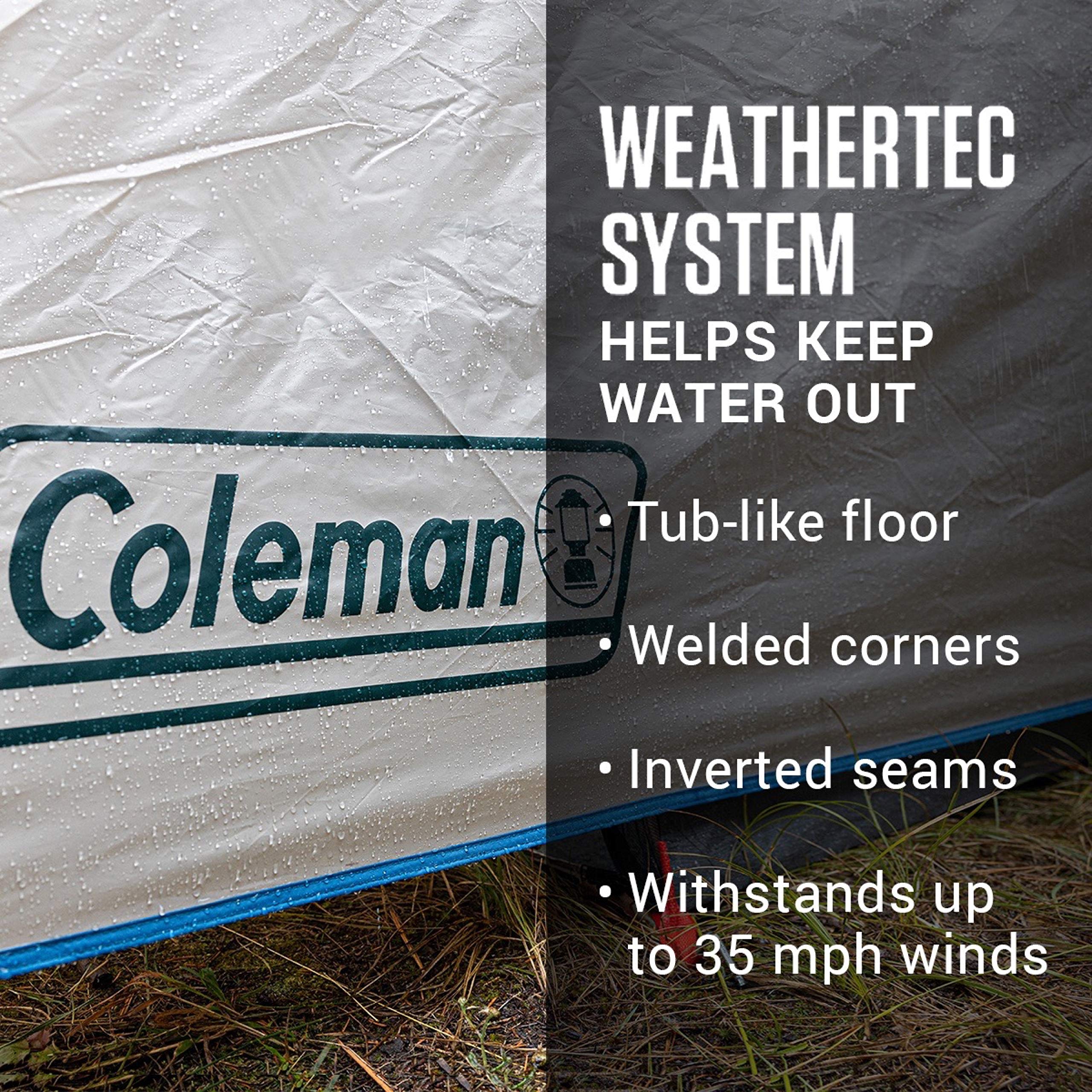 Coleman Cabin Camping Tent with Screened Porch, 4/6 Person Weatherproof Tent with Enclosed Screened Porch Option, Includes Rainfly, Carry Bag, Extra Storage, and 10 Minute Setup