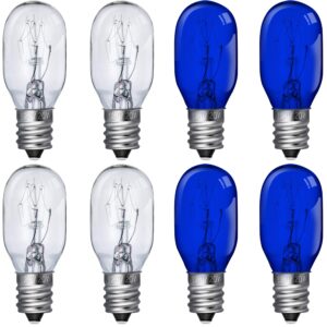 8 pieces lighted make up mirror bulbs 20w replacement bulbs for double sided illuminated mirror (blue, clear)