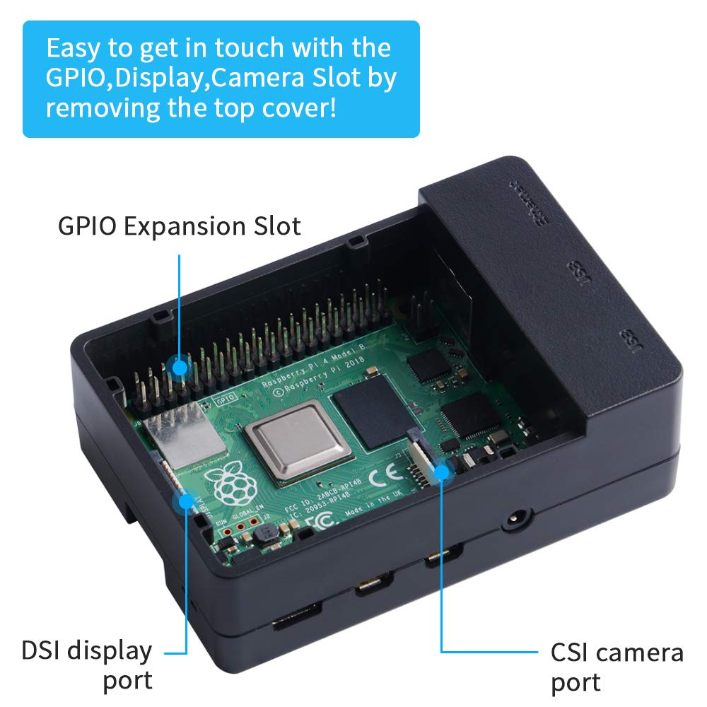 GeeekPi Case for Raspberry Pi 4 with 18W 5V 3.6A Power Supply, Pi 4B Case with PWM Fan 40X40X10mm and 4pcs Heatsinks for Raspberry Pi 4 8GB/4GB/2GB