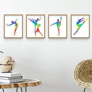 Male Ballet Dancer Abstract Wall Art Print 8x10, Set of 4, Perfect for for Ballet Dancer, Teacher and Lover of Ballet, Ideal Bedroom, Dance Studio, Locker Decor